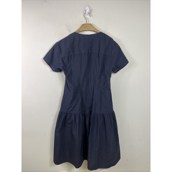 Alex Mill Kelsey Paper Poplin Short Sleeve Shirtdress In Navy Blue Midi Large - Picture 6 of 9